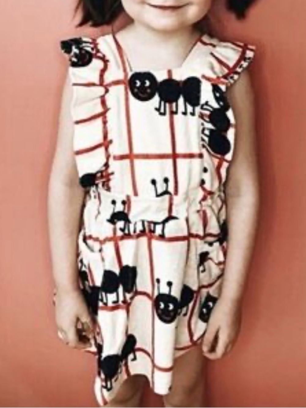 HUGO LOVES TIKI Terry Cloth Dress - Pink Grid Ants - Picture 5 of 5